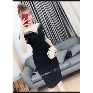 Đầm body phối lưới