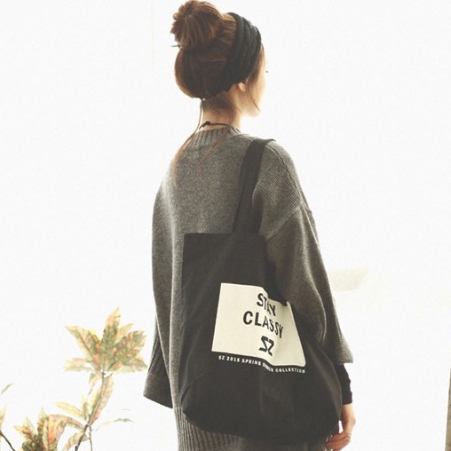 Túi vải canvas  túi Tote đựng vừa A4 chất dày Quảng Châu đi học đi chơi