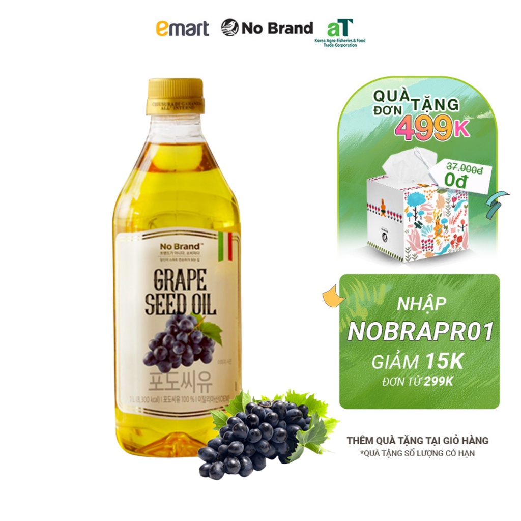 Dầu Hạt Nho No Brand Chai 1L - Emart VN