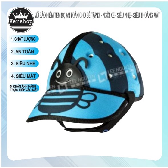 Mũ Bảo Hiểm Tập Đi Cho Bé Hình Xinh Xắn Từ 24 Tháng Tuổi Đến 5 Tuổi_Nón Bảo Hiểm Tập Đi Hình Con Bọ An Toàn Cho Bé, Ker