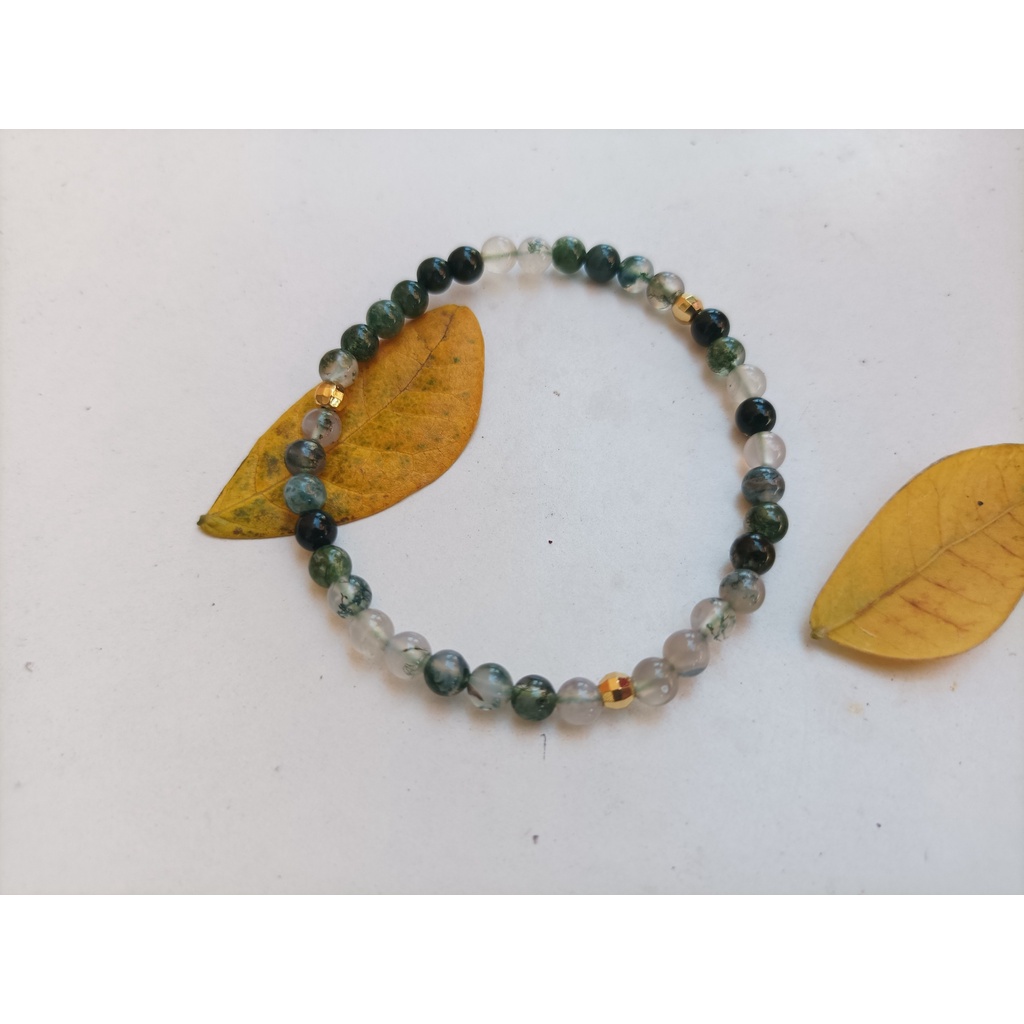 Vòng Tay Chuỗi Mã Não Rêu 4ly - Moss Agate Bracelet