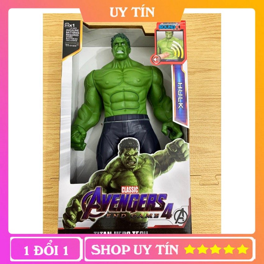 Đồ Chơi Mô Hình Hulk - Người Khổng Lồ Xanh Nhựa Đặc Cao 30cm Có Đèn Led Đỏ Và Phát Nhạc - BiBiTOY