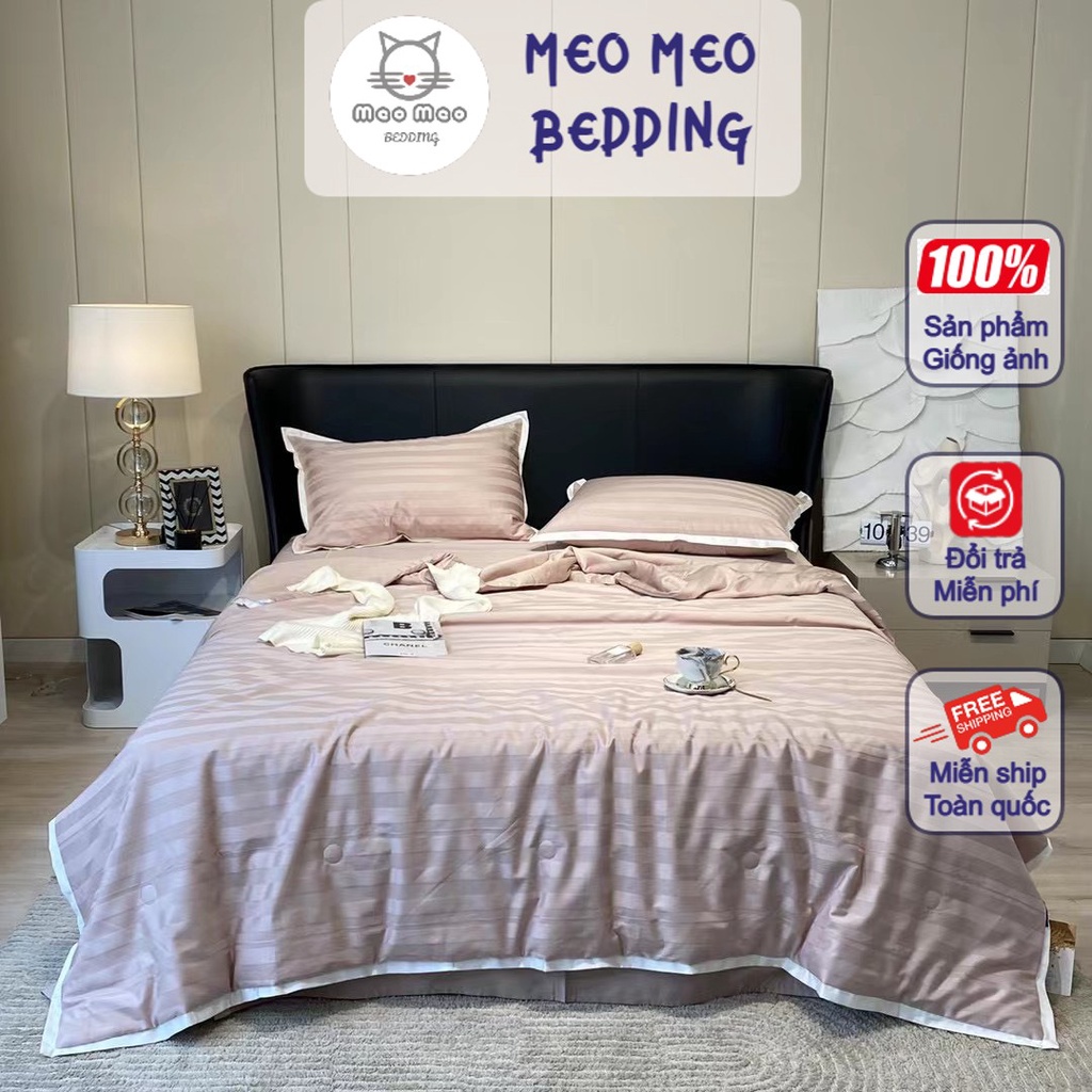 Bộ 4 Món Chăn Ga Gối 3F Telcel Chăn Trần Cao Cấp Từ Sơ Đậu Nành - Đẳng Cấp Khách Sạn 5 Sao