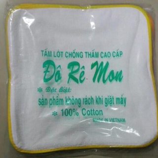 Tấm lót chống thấm cao cấp Đô Rê Mon 100% cotton không rách khi giặt máy