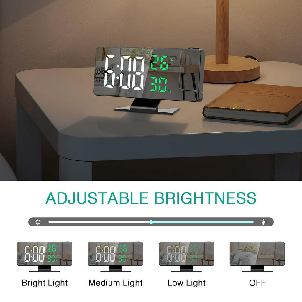 Đồng Hồ Báo Thức Điện Tử Màn Hình LED 7.8 "Đo Nhiệt Độ Và Độ Ẩm Không Khí Cho Phòng Ngủ / Văn Phòng