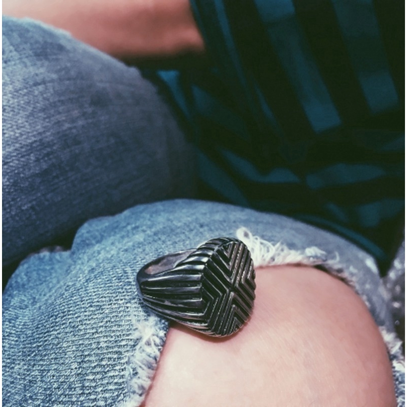 Nhẫn mạ bạc đính đá phong cách cổ điển