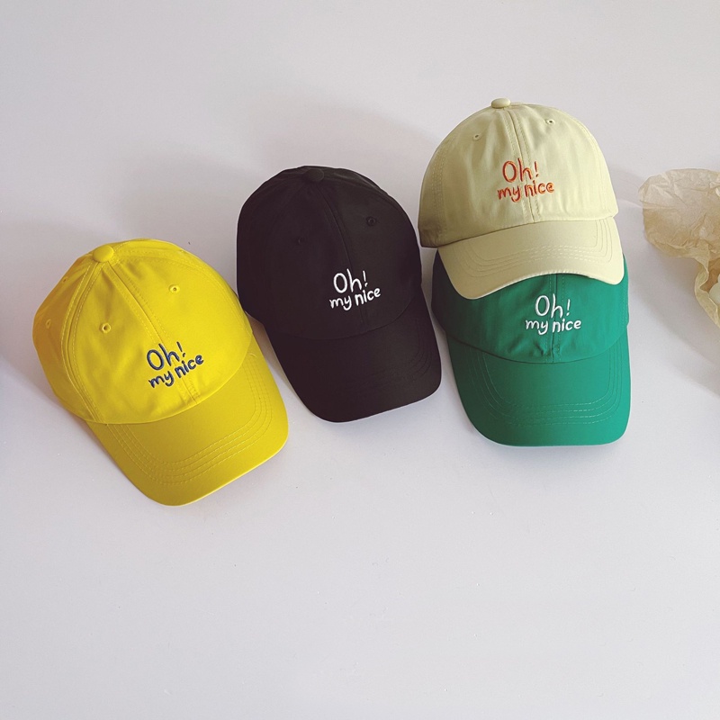 Mũ Lưỡi Trai Chống Nắng Nhanh Khô Màu Trơn Thêu Chữ Thời Trang Mùa Hè Cho Bé