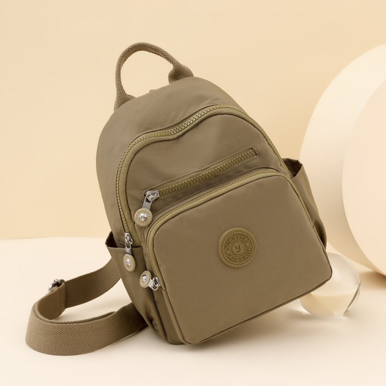 Ba Lô Nylon Siêu Nhẹ Nhiều Ngăn Màu Sắc Đơn Giản Dành Cho Nữ