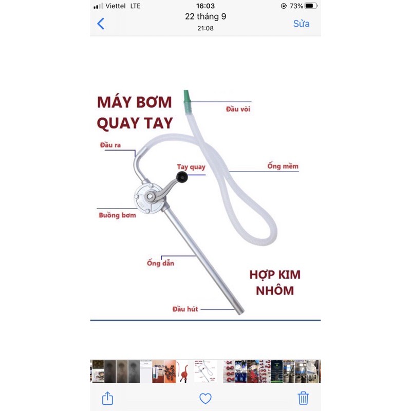 Bơm dầu tay quay (nhôm hợp kim )❌❌❌
