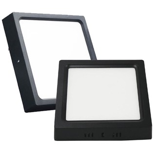 Đèn LED ốp trần gắn nổi 12W vuông tròn viền đen