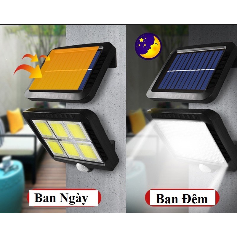 Đèn năng lượng mặt trời sân vườn-Đèn 68/100/120led-60w-Cảm biến ngày đêm-Chống nước-Tiết kiệm điện
