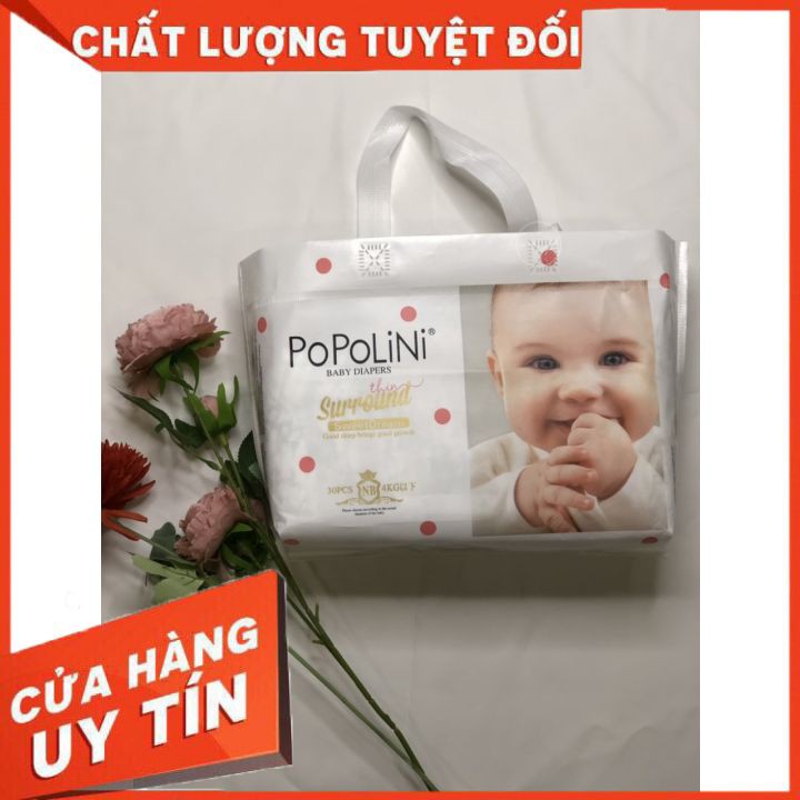 Tã dán POPOLINI size newborn 30 miếng cho bé dưới 4kg,hàng chính hãng, an toàn, chống hăm, mềm mỏng 0.2cm