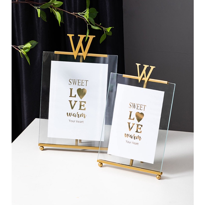 Khung ảnh để bàn mạ vàng sang trọng phong cách hiện đại, khung hình decor trang trí phù hợp trưng bày hoặc quà tặng