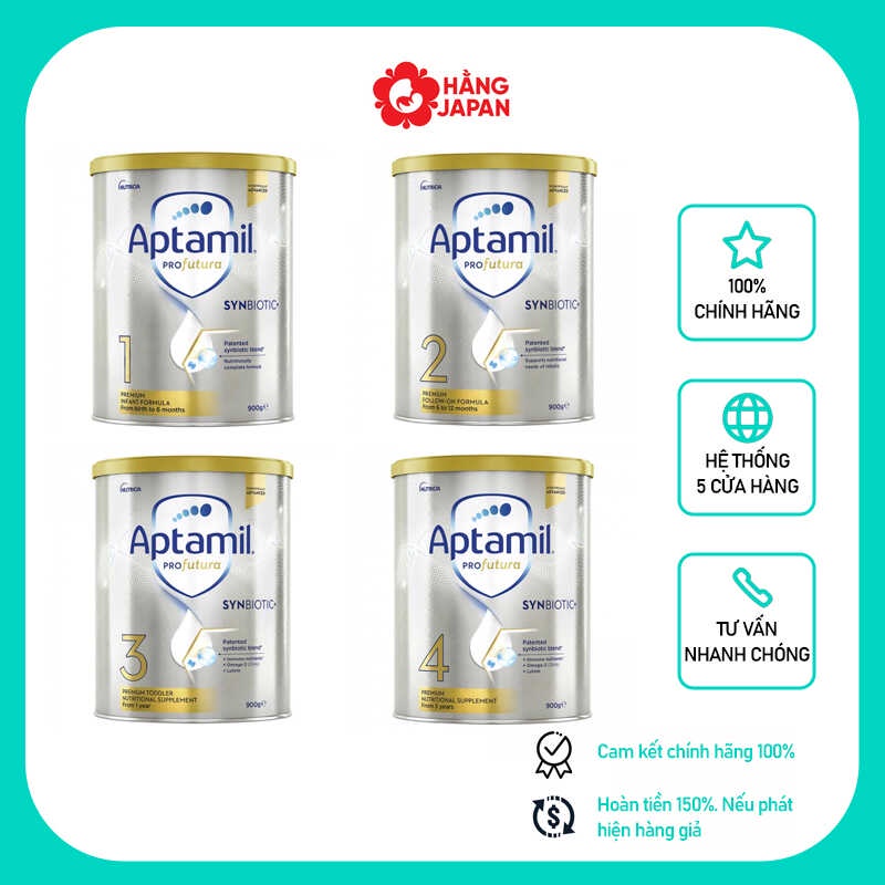 Sữa bột Aptamil Synbiotics Úc cho bé từ sơ sinh trở lên hộp 900g( mẫu mới 2021)