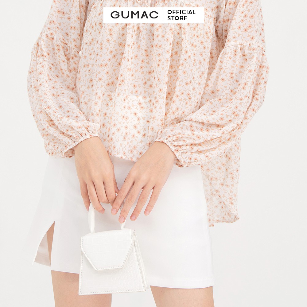 Chân váy nữ dáng chữ A xẻ đùi GUMAC màu trắng có quần trong VB5130 | BigBuy360 - bigbuy360.vn