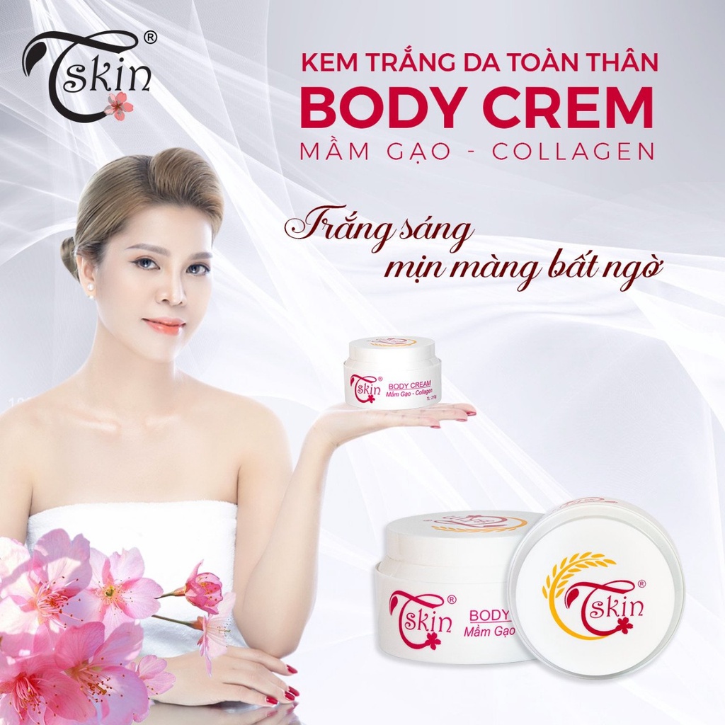 Kem dưỡng trắng da Body BODY MẦM GẠO – COLLAGEN Tskin Trắng tự nhiên, Kem Chống nắng Hàn Quốc