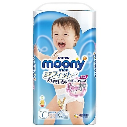 Bỉm Moony Natural chính hãng quần/dán size NB90/S82/M58/L44/XL38