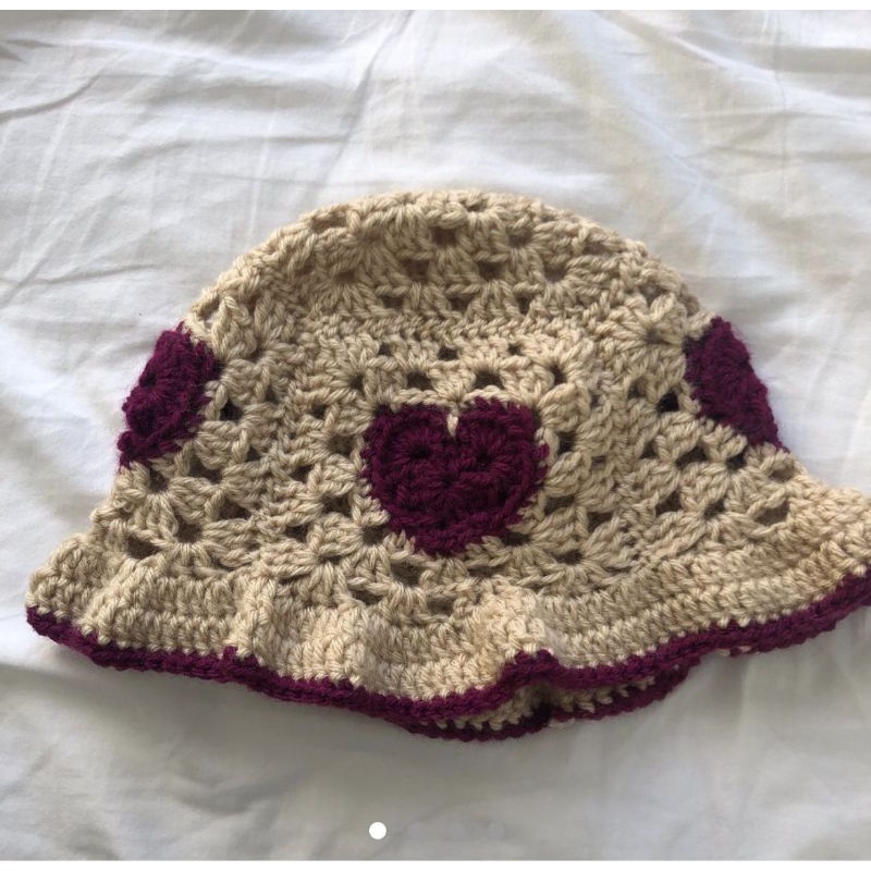 Nón len granny hat crochet