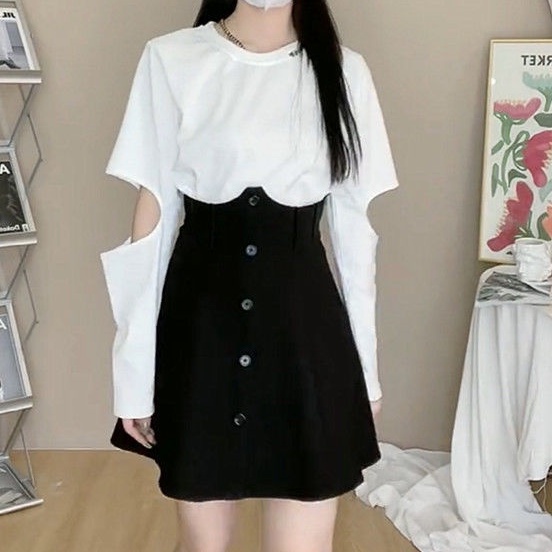 Chân váy COZOKC lưng cao thời trang mùa thu dành cho nữ