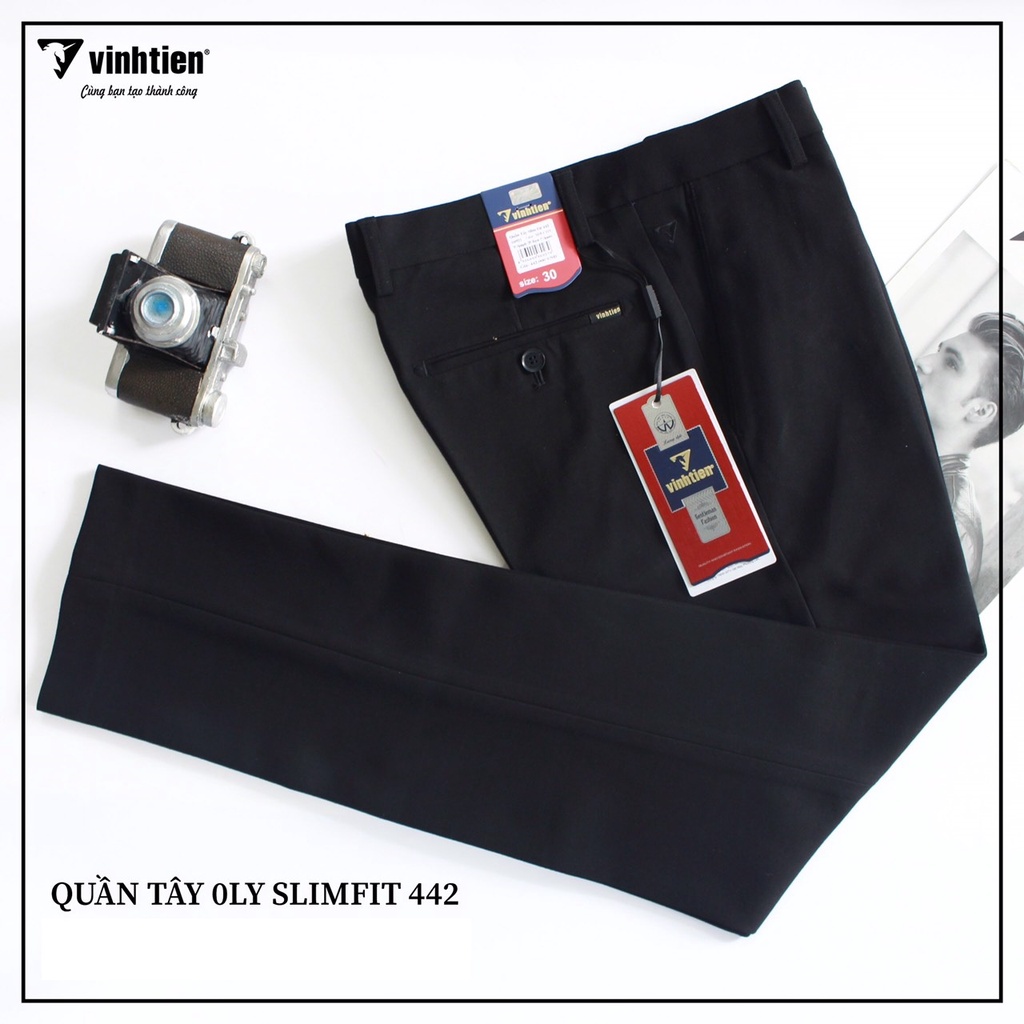 Quần Tây Công Sở Nam Slimfit Dáng Trẻ Vĩnh Tiến 482 - Màu Đen