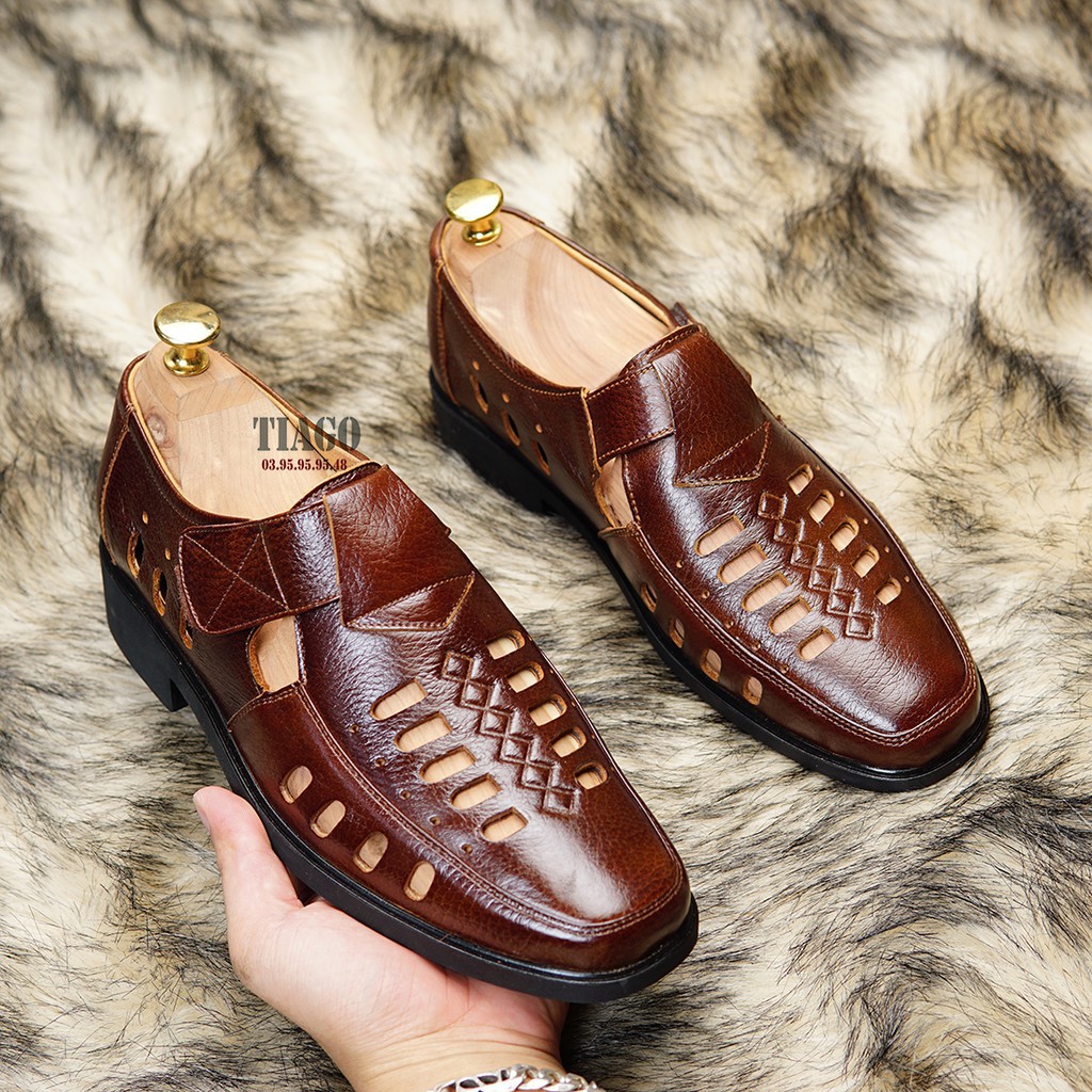 Giày rọ giày hè nam da bò thoáng mát