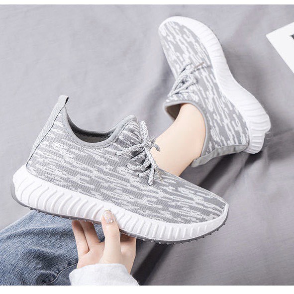 (Có 2 Màu) Giày sneaker nữ thể thao xám đế trắng thoáng khí | BigBuy360 - bigbuy360.vn