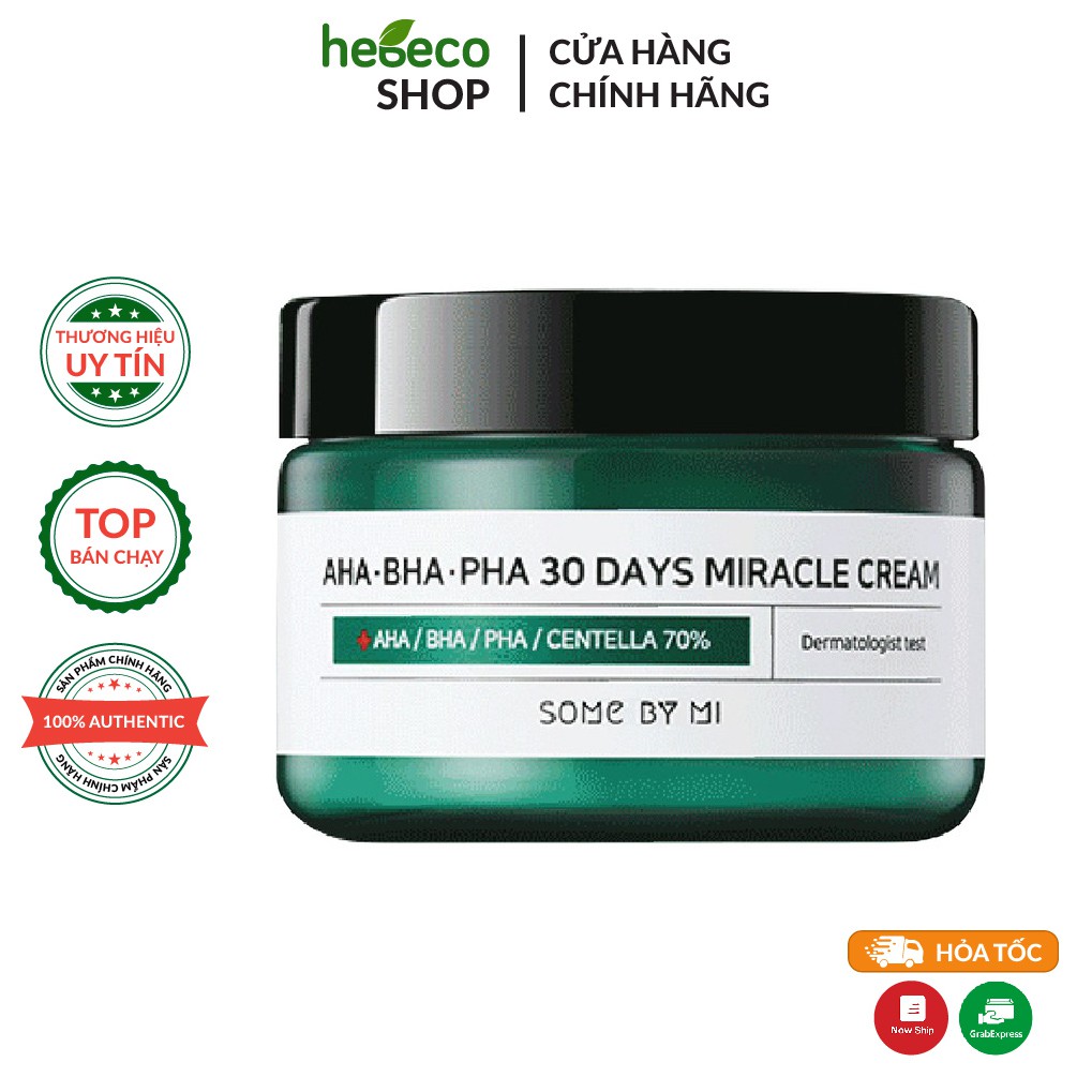 Kem Dưỡng  Làm Dịu và Phục hồi da tổn thương SOME BY MI AHA-BHA-PHA 30 Days Miracle Cream 50ml - Hàn Quốc Chính Hãng