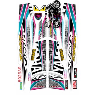 Tem Rời Sirius 50cc và 110cc Hình Mê Cung MS 892639 Chỉ Hồng - Tem Chế 3 Lớp Cao Cấp