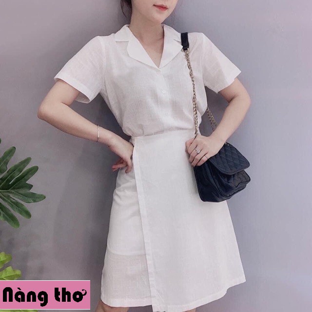 Đầm váy công sở, chân váy đắp tà nhiều màu  - Nàng Thơ's Shop