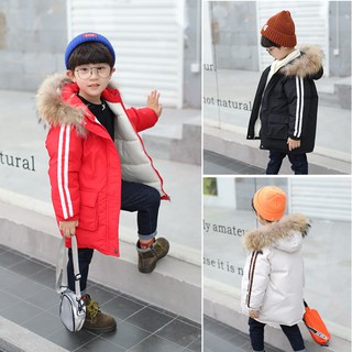 Áo khoác bé trai 3 tuổi đến 8 tuổi - áo khoác trẻ em hàn quốc mũ lông thú chất cotton dày cao cấp 2019