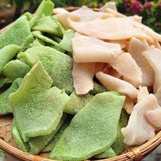 Mứt dừa non miếng mix 2 vị 1kg ( Mứt dừa non lá dứa,  mứt dừa non sữa)