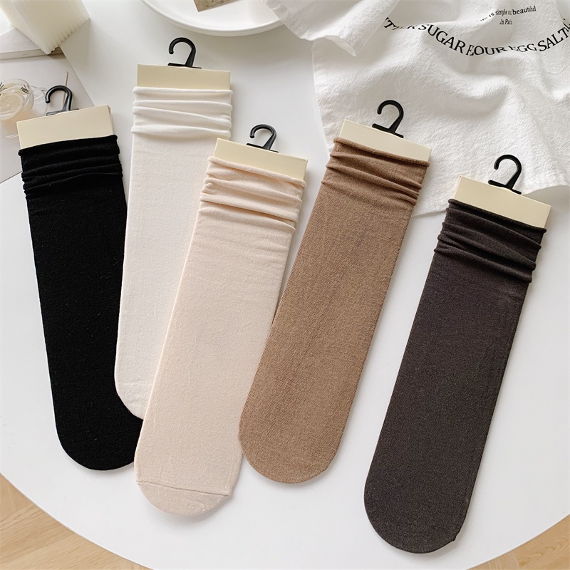 Mới Vớ Cotton Màu Trơn Phong Cách Hàn Quốc Thời Trang Cho Nữ