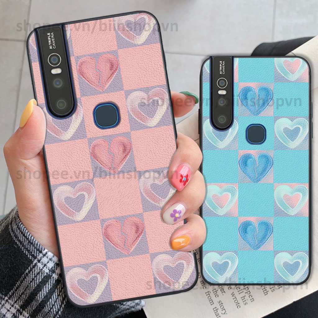 Ốp Vivo V15 / V15 Pro caro trái tim nhiều màu sắc, đầy cá tính, khẳng định phong cách