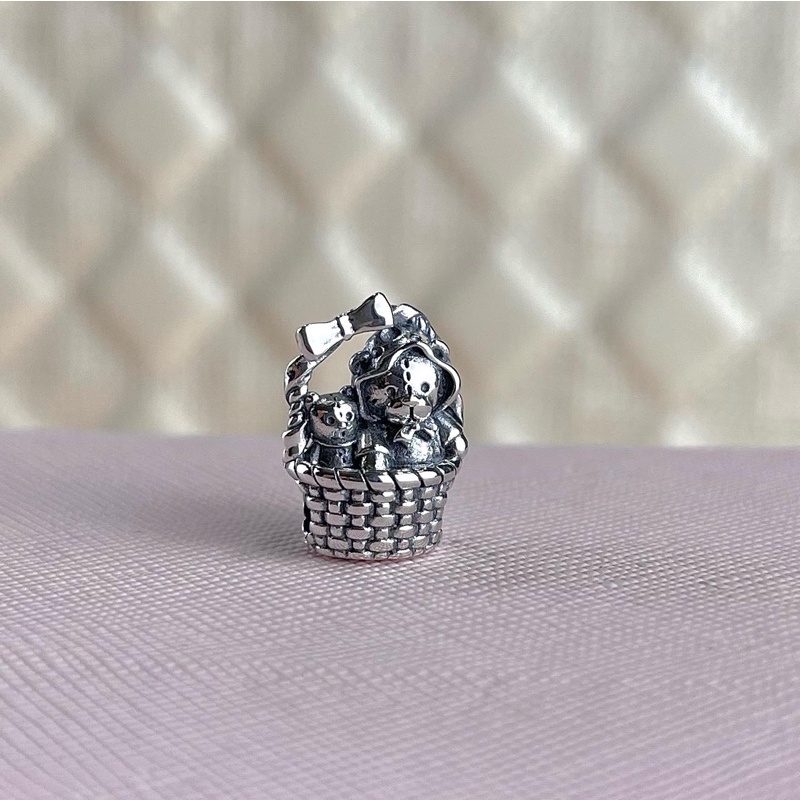 Hạt charm gấu mẹ và gấu bé bạc s925 cao cấp - CÓ BẢO HÀNH