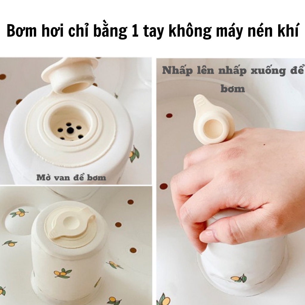 Ghế tập ngồi cho bé Bơm Hơi Tự Động Chống Ngã Cao Cấp, Ghế Hơi Tập Ngồi Phong Cách Hàn Quốc
