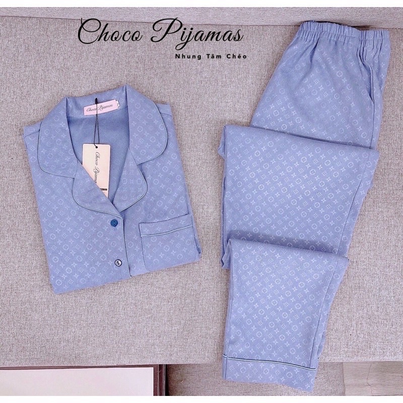 bộ nhung tăm chéo hãng sam - choco chuẩn ảnh bộ mặc nhà đẹp mã này sẵn hồng xanh | BigBuy360 - bigbuy360.vn