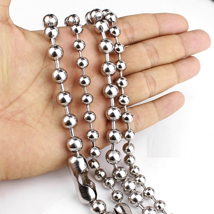 Dây bi inox titan to 5mm - 60cm không đen không rỉ vĩnh viễn có thể tự cắt ngắn tại nhà.
