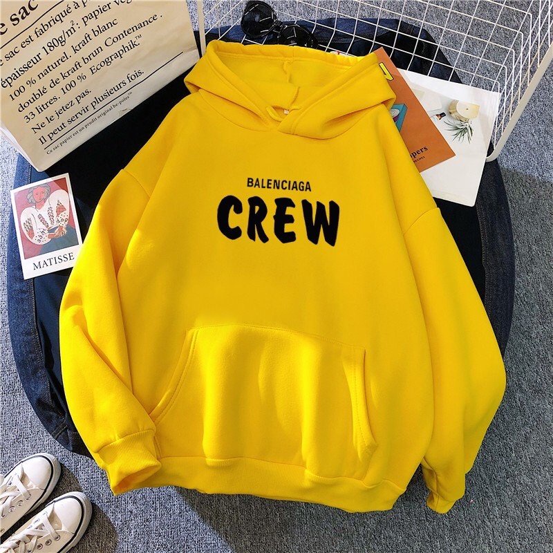 Áo Khoác hoodie , Áo Hoodie Nam Nữ Mũ 2 Lớp in CREW cực đẹp có nhiều màu