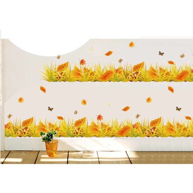 Decal trang trí chân tường Lá Vàng Uá