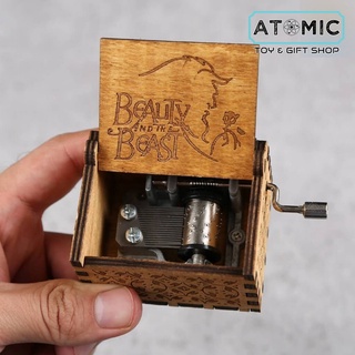 Hộp Nhạc Phim Beauty and the Beast - Hộp Nhạc Gỗ Cổ Điển Quay Tay Cơ Mini