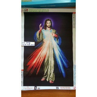 Tranh ĐÍNH đá CHÚA THƯƠNG XÓT(đính rùi)52*72cm