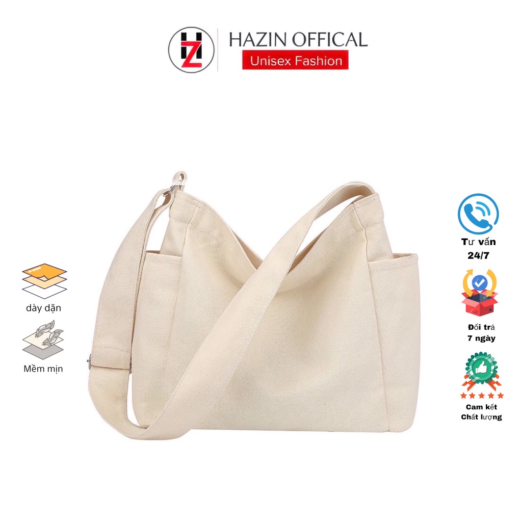 Túi đeo chéo HAZIN trơn cao cấp đi học đi chơi đựng vừa khổ a4 phong cách unisex phù hợp cả nam và nữ