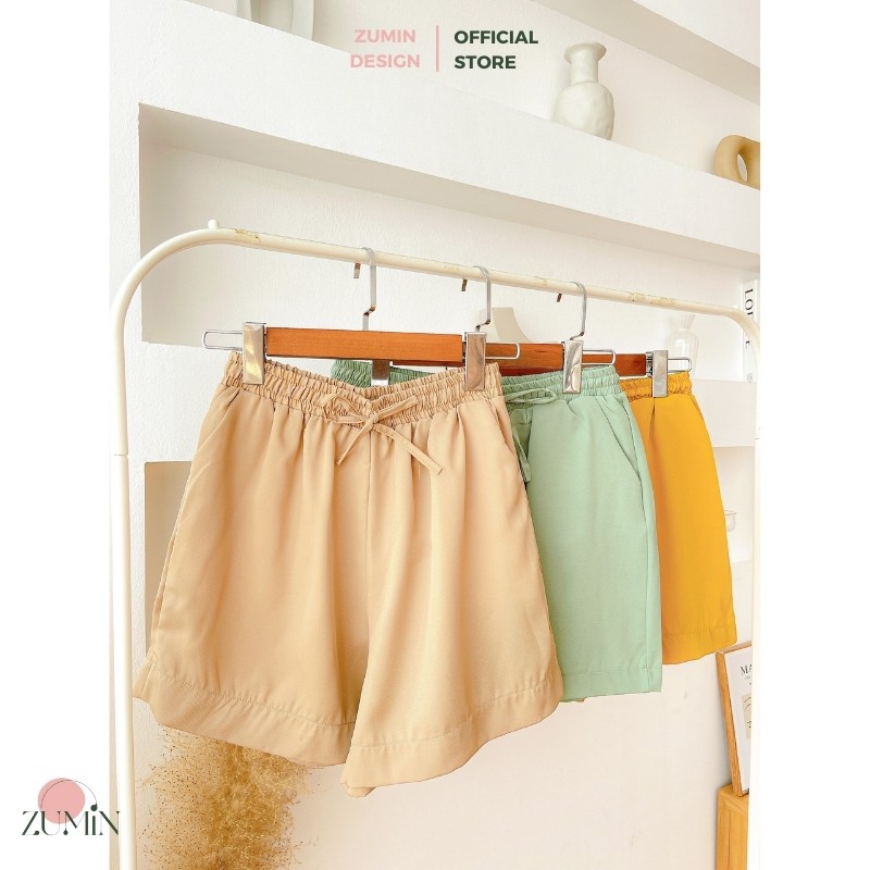 Quần đùi nữ, quần short nữ chất trượt tằm 4 màu pastel duyên dáng, nữ tính
