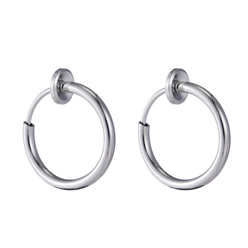 Khuyên Tai Thép Titan Không Xỏ Lỗ Phong Cách Hip Hop