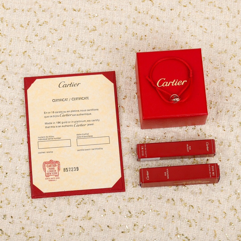 Vòng chỉ đỏ mặt nhẫn mạ vàng mẫu mới Cartier trang sức cao cấp vòng đeo tay cho nam và nữ