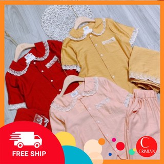 Đồ bộ mặc ở nhà💥freeship💥bộ ngố mặc nhà đũi cộc túi ren trends