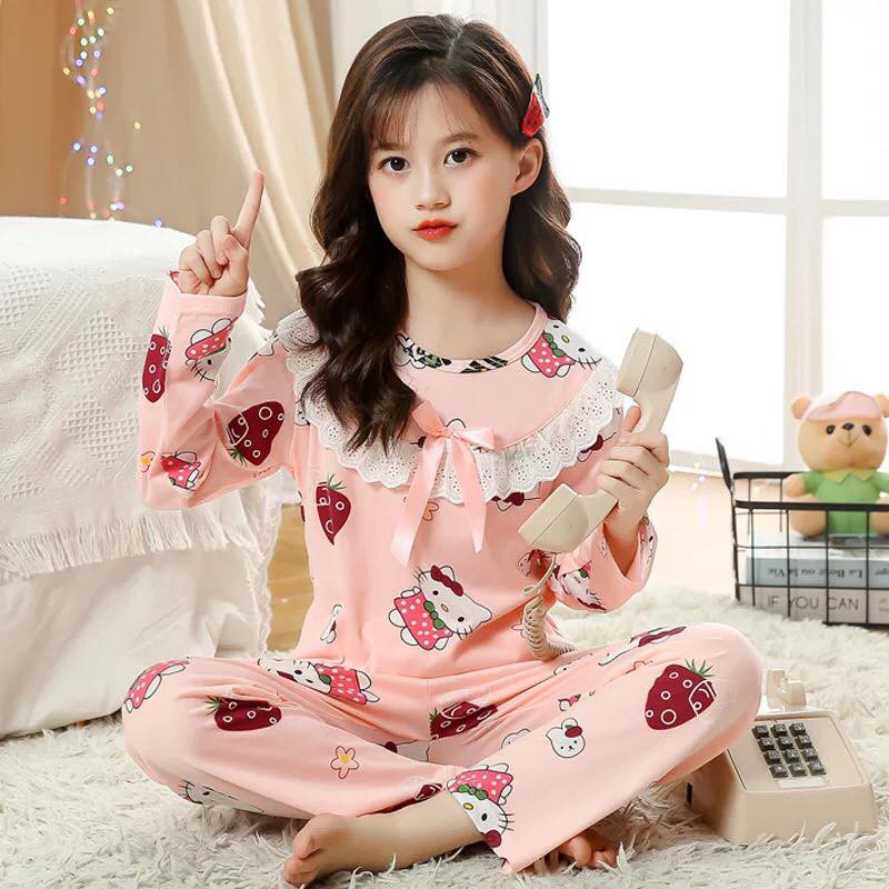 Đồ bộ Pijama cho bé gái Beeshop thiết kế họa tiết siêu cute full size PM