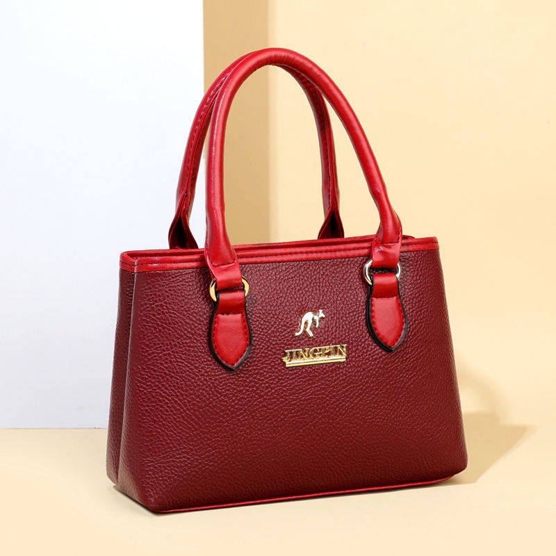 Túi Xách Tay Bằng Da Thiết Kế Thanh Lịch Thời Trang Dành Cho Phụ Nữ Trung Niên