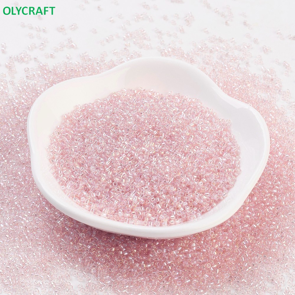 Hạt Xâu Làm Trang Sức Bằng Thủy Tinh Tròn Trong Suốt Lỗ Tròn 0.5mm 1.5x1mm 10/20g