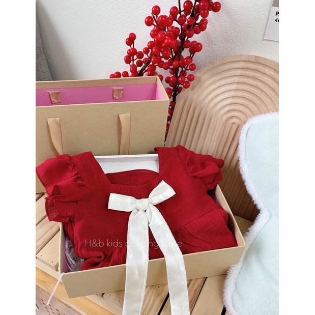 váy đũi đỏ hb cho bé